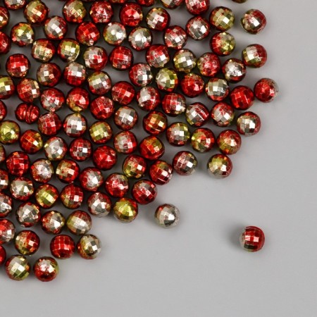 Decor for creativity Plastic "Ball with faces. Golden-pink" set 30 grams d = 0.6 cm-1