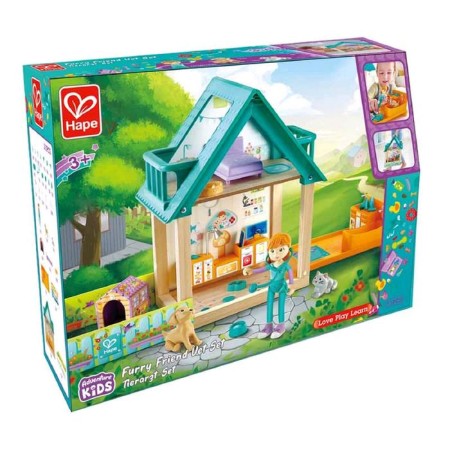 Set of game Hape "Veterinary Clinic", two -story, with animals, dolls and accessories-4