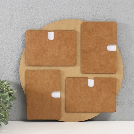 Photo frame LHDF "Circle" 33x33 in 4 photos 10x15 cm, col. Wenge-white (plastic screen)-2