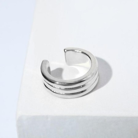 Earring "Kaff" three circles, color silver-1