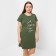 Night shirt female, green color/print, size 50