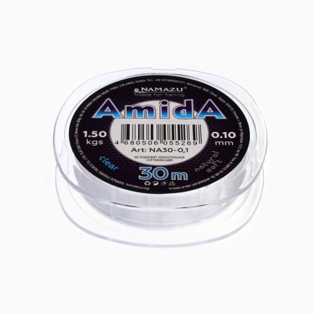 Namazu Amida fishing line, diameter 0.1 mm, test 1.5 kg, 30 m, transparent, 1 pc.-1