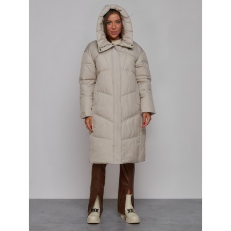 Coat insulated winter feminine, size 48, color light gray-3