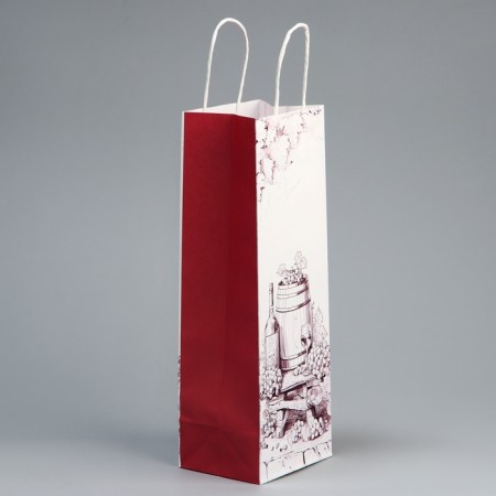 Gift package for a bottle, packaging, “gift for you”, white craft, 13 x 36 x 10 cm-4
