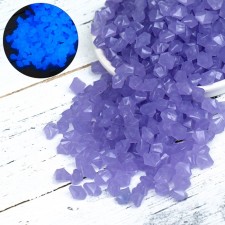 Декоративная крошка для аквариума, светящиеся, 9 - 13 мм, 500 г, фиолетовая