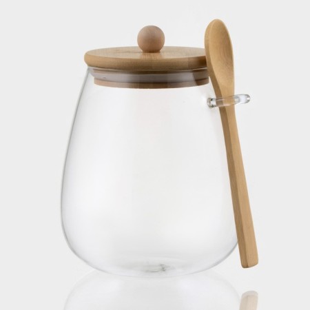 Glass Bank for bulk products "Eco" with a spoon, 1 l, 11.5 × 11 × 16 cm