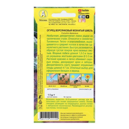 Flower seeds cucumber "furry bumblebee", 10 pcs-1