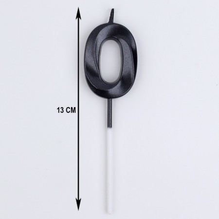 Candle in the cake on the skewer "Fine", the number "0", black, 5 cm-5