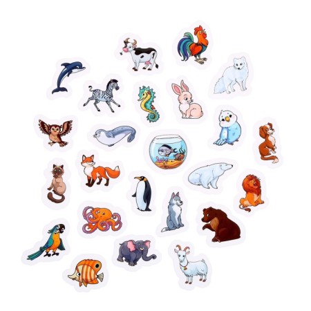 Velcro game "Who lives where", 6 cards-3