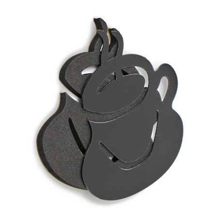 Watching interior clocks for the kitchen, 3D "Coffee time", sticker, large, D-120 cm-3