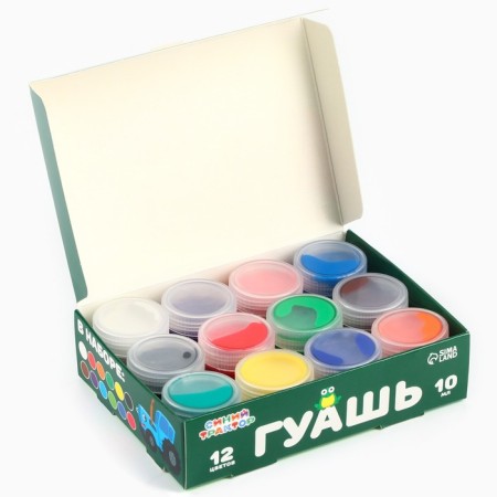 Gouache 12 flowers of 10 ml, blue tractor-5
