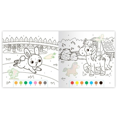 Coloring on numbers with stickers "Fun Farm", 16 p.-2