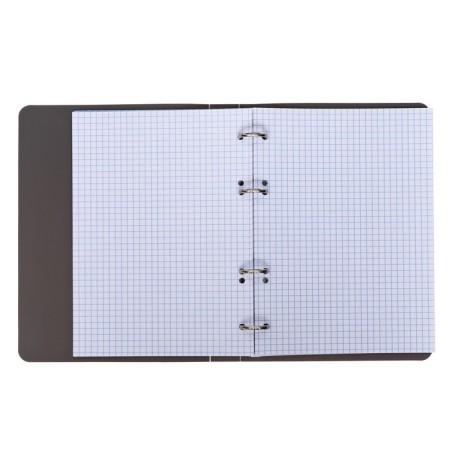 A notebook on rings A5 80 sheets in Calligrata cage is gray, plastic cover, offset block-5