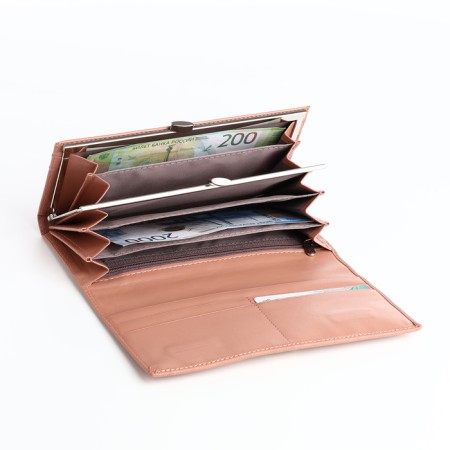 Women's wallet on a magnet, powder color-3