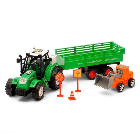 Tractor inertial "Farmer", with a trailer, color mix-5