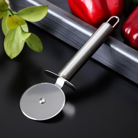 Knife for dough and pizza shade "metallic", 19.5 cm, silver color-1