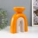 Ceramics candlestick for 1 candle "Medusa" sand-orange 13.5x8.7x18 cm