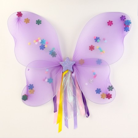 Carnival set "Butterfly" 2 items: skirt, wings, purple color-3
