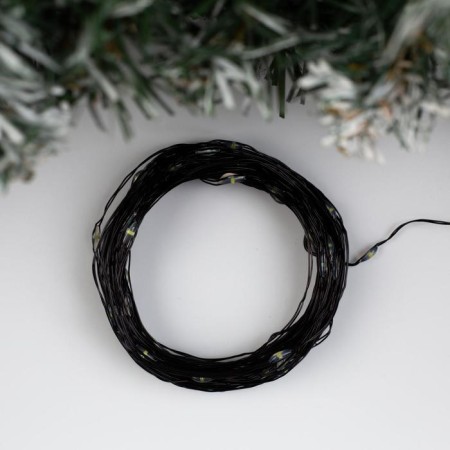 Garland "thread" 10 m Rosa, IP20, black thread, 100 LED, white glow, 12 V-1