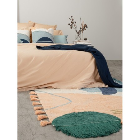 Cotton with a geometric print, fringe Ethnic, size 200x300 cm-3