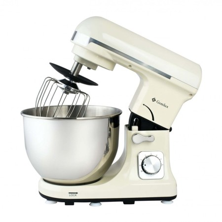 Mixer Gemlux GL-SM5.5CR, planetary, 1000 W, 5 l, 6 speeds, 3 mixers, cream color-1