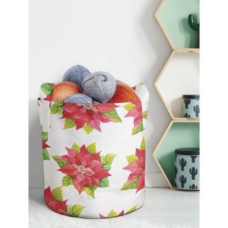 Textile bag "Watercolor Christmas Star", for storing things and toys, size 30x30 cm, 18.9 liters