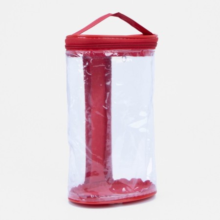 Cosmetic bag with lightning, with a pen, red color-1