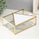 Casket glass, leatherette with a metal frame "Triangle" white 18.8x14.7x6.6 cm