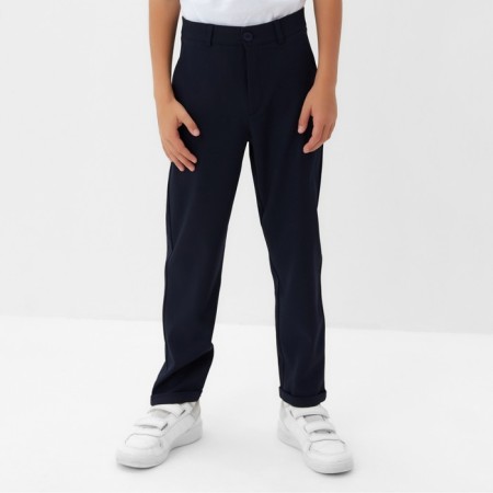 Pants for the boy Minaku: School Collection, dark blue color, height 152 cm