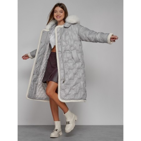 Coat insulated winter feminine, size 48, color light gray-11