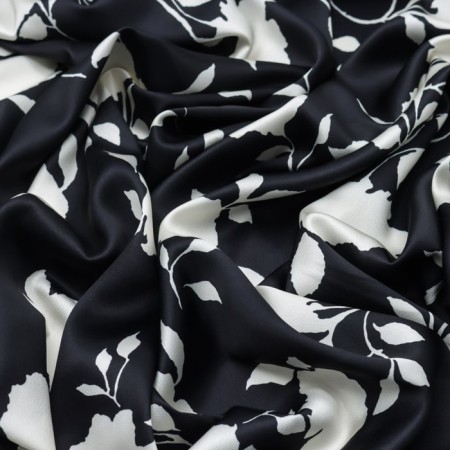 Payer satin fabric stuffed, width 150 cm, black color