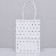 Craft package with silver embossing, round handle, white, 15 x 11 x 6 cm, 120 g