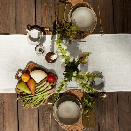 Walking on the table Ethel Linen Style 40x146 cm, 100% flax-1
