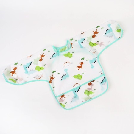 Badion with sleeves and dinosaur pocket, shirt, 0-2 years old (sleeve 34cm, chest 43*36cm)-1