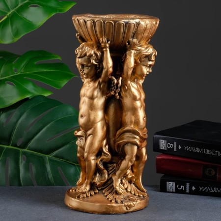 Figure Kashpo "Three Angels", Bronze, 0.3 l/15x15x33cm-2