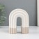 Ceramics candlestick for 1 candle "Scar" sand-white 10.2x6x12.8 cm