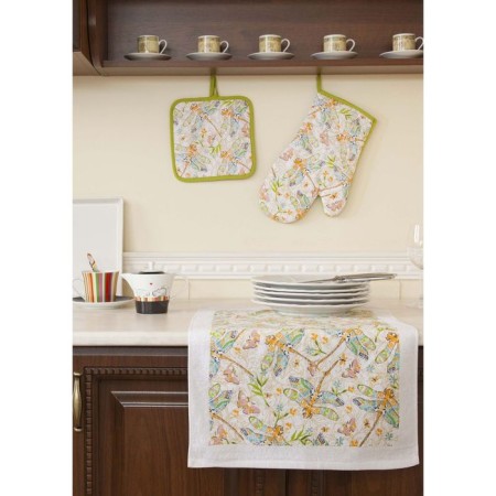Kitchen “Dragonfly” kit: Trustees - 2 pcs, a towel 38 × 64 cm - 1 pcs