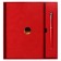 Organizer on the rings A6+, 80 sheets, leatherette, with a valve, a line, with a handle, in a gift box, red