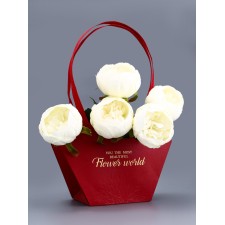Bag for flowers embossing red, 