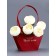 Bag for flowers embossing red, "the most beautiful", moisture -resistant, 23x15x9 cm