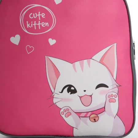 Baby backpack for a girl Textile "Cute cat", 28x24.5x8 cm-3