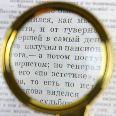 Classic magnifier in gold frame 6x, d = 7cm, master K.-1