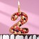 Candle for the cake "Bubbles", the number "2", 10 cm, gold