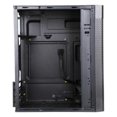 The ACCORD Q03B case is black without PSU MATX 2XUSB3.0 Audio-5