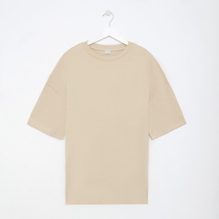 Women's T-shirt Minaku: Home Collection Beige Color, Rr. 48-3