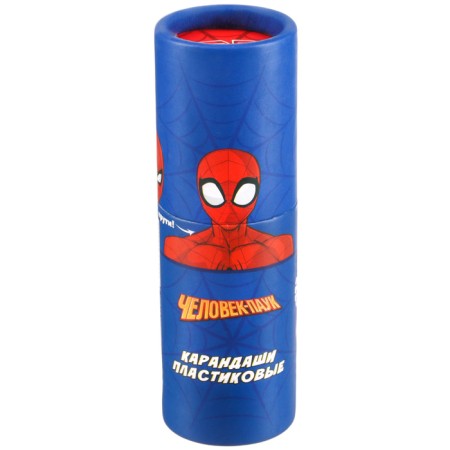 Colored pencils in a tube, 12 colors, trihedral, spider man-8