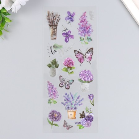 Lavender, lilac and violet plastic sticker with silver stroke 10x27 cm-1