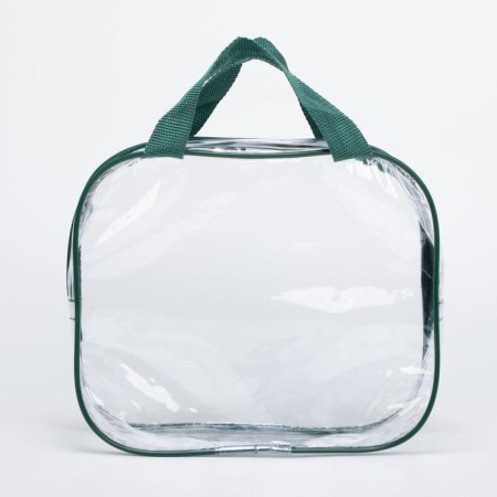 Lightning cosmetic bag, transparent/green color-1