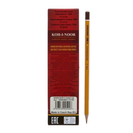 Chernographic pencil 2.5 mm, Koh-I-Noor 1500 4B, professional, l = 175 mm-2