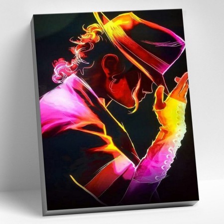 Picture on the numbers "Michael Jackson. Lunar gait ", 40 × 50 cm, 15 colors